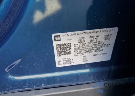 2021 GMC Terrain Slt z USA, uszkodzony, nr VIN 3GKALPEV6ML387207